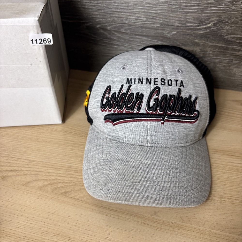Minnesota Golden Gophers Hat Cap Snap Back Gray Black NCAA Football Trucker Mens - Picture 10 of 10